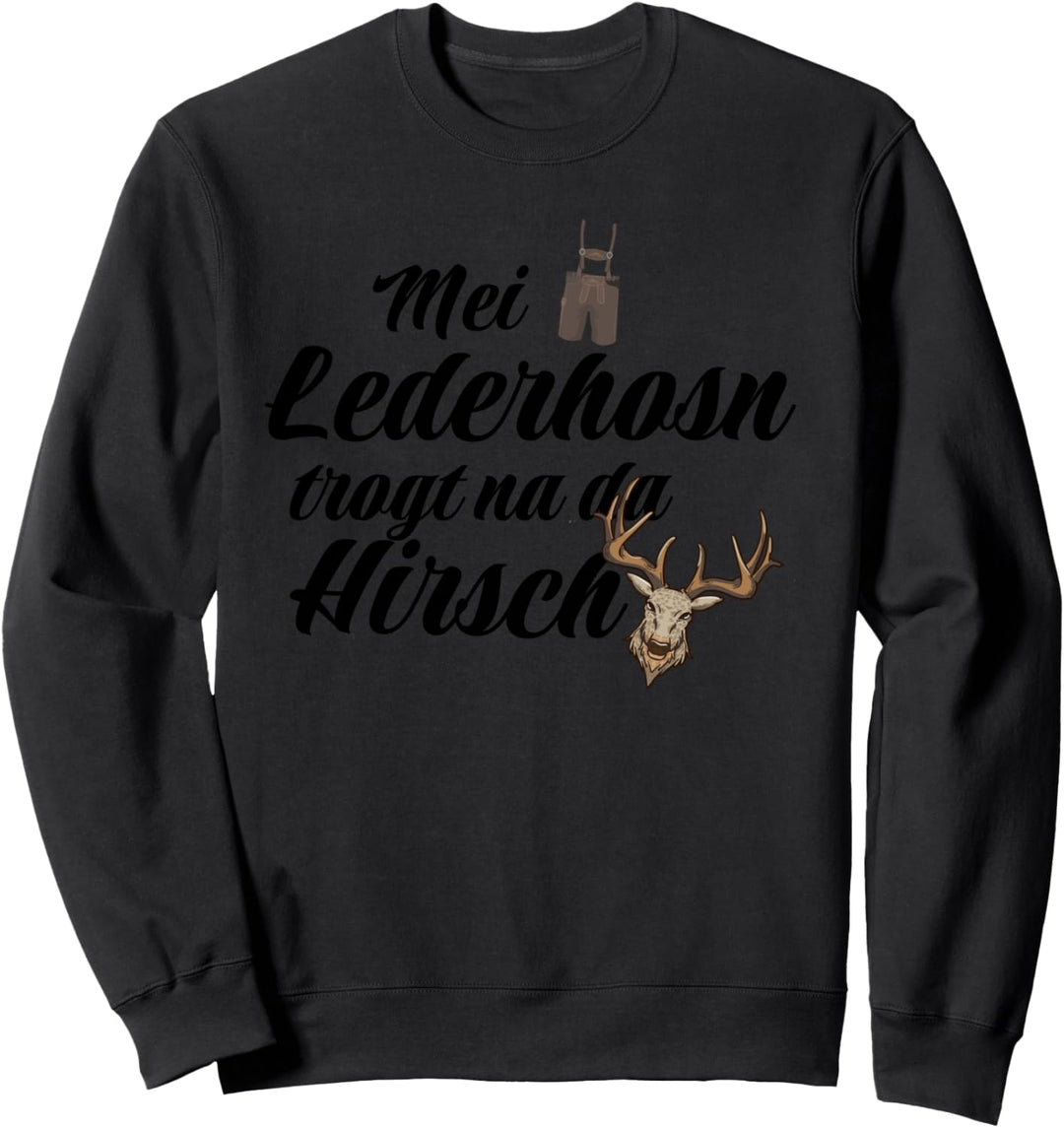 Trachten Herren Oktoberfest Hirsch Lederhosen Sweatshirt