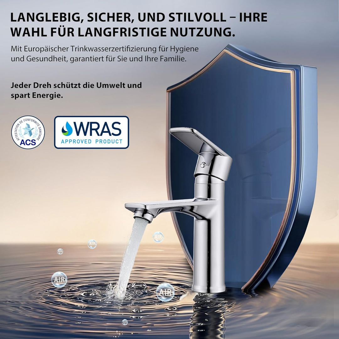 HOMELODY Wasserhahn Bad Chrom Waschtischarmatur Bad Armatur Mischbatterie Waschbeckenarmatur Einhebe