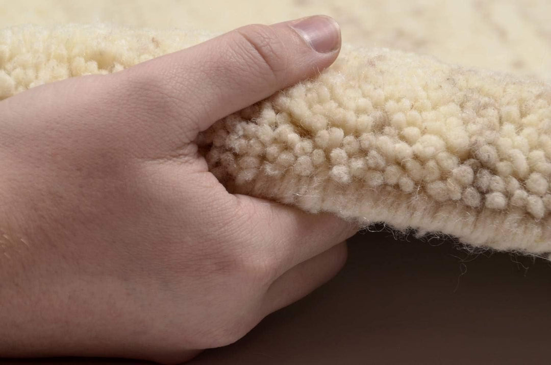 Original marokkanischer Berber Teppich aus 100% nachhaltiger Schurwolle (Wollsiegel); handgeknüpft,