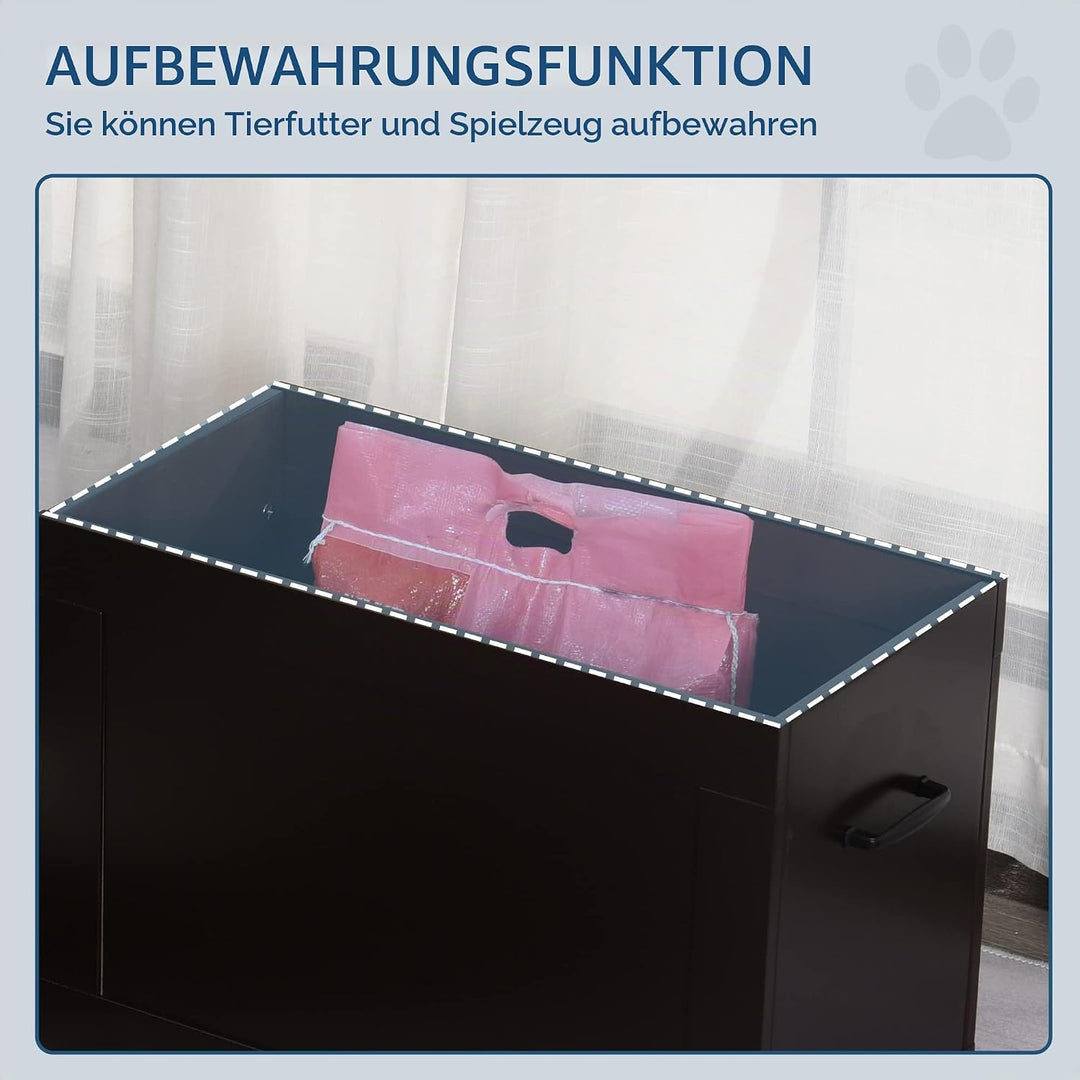PawHut Hunde Fressnapf mit Staumraum 2 Näpfen Futterstation Edelstahlnapf Katzenapf Edelstahl Espres