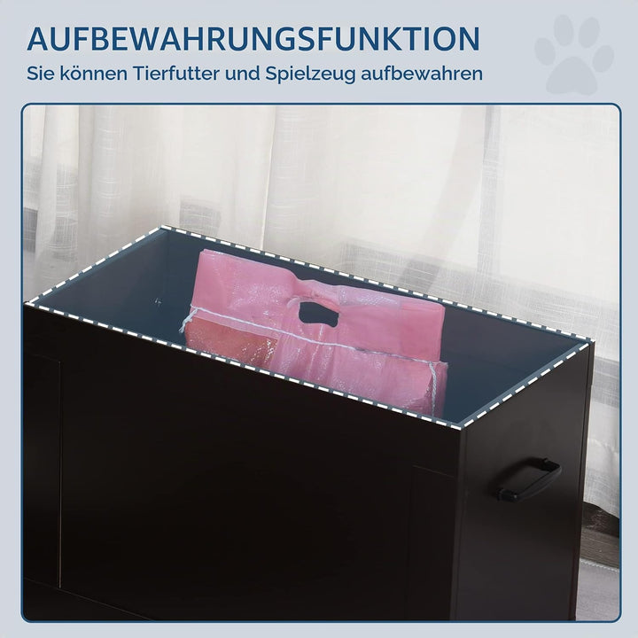 PawHut Hunde Fressnapf mit Staumraum 2 Näpfen Futterstation Edelstahlnapf Katzenapf Edelstahl Espres