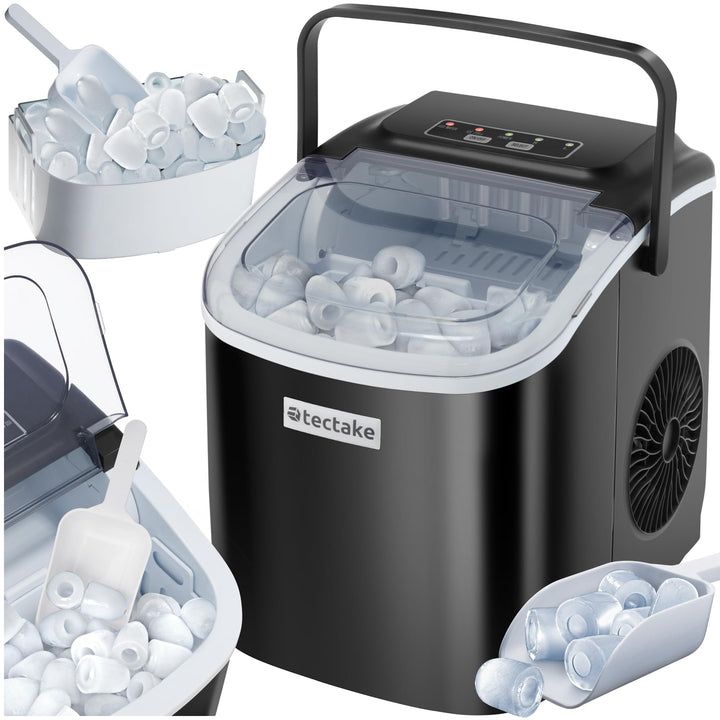 tectake® Eiswürfelmaschine, Ice Maker, 2,1l Volumen, Eiswürfelbereiter, Maschine bereitet 9 Würfel i