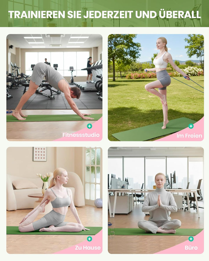 Oak &amp; Tea Yogamatte Rutschfest Fitnessmatte Umweltfreundliche TPE Sportmatte mit Tragegurt Gymnastik