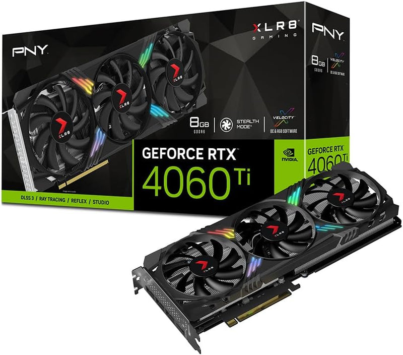PNY GEFORCE RTX™ 4060 Ti 8GB XLR8 Gaming Verto Triple Fan Edition DLSS 3 Grafikkarte RTX 4060Ti ARGB