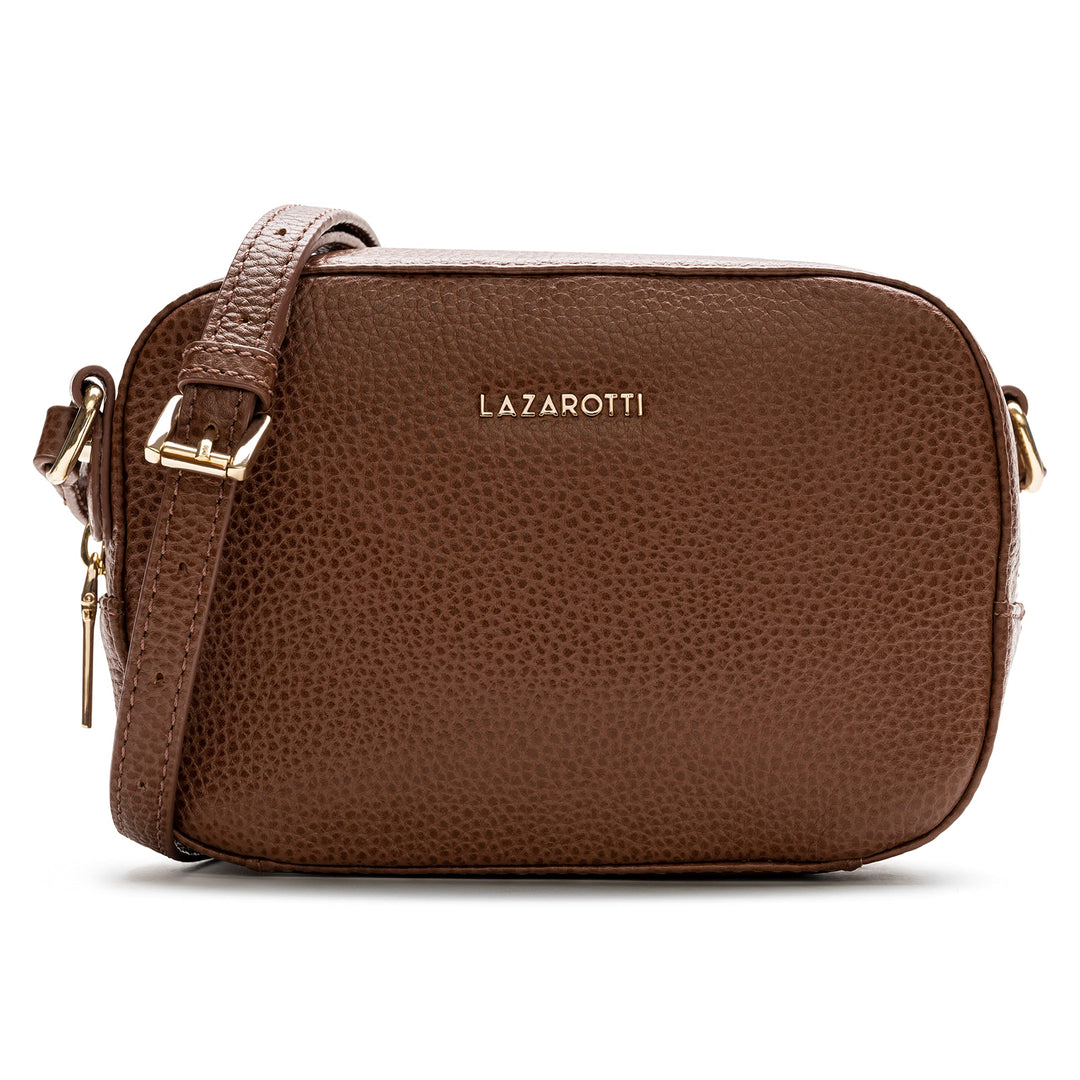 Lazarotti Bologna Leder Umhängetasche Damen | längenverstellbarer Schultergurt | mittelgrosse Crossb