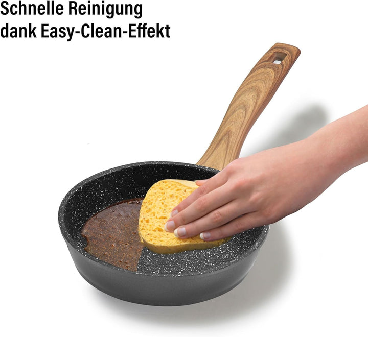 STONELINE Back to Nature Bratpfanne, 14 cm, antihaftbeschichtete Pfanne mit echten Steinpartikeln, a