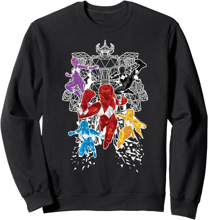 Power Rangers Morphin' Time Group Polygons Outline Sweatshirt