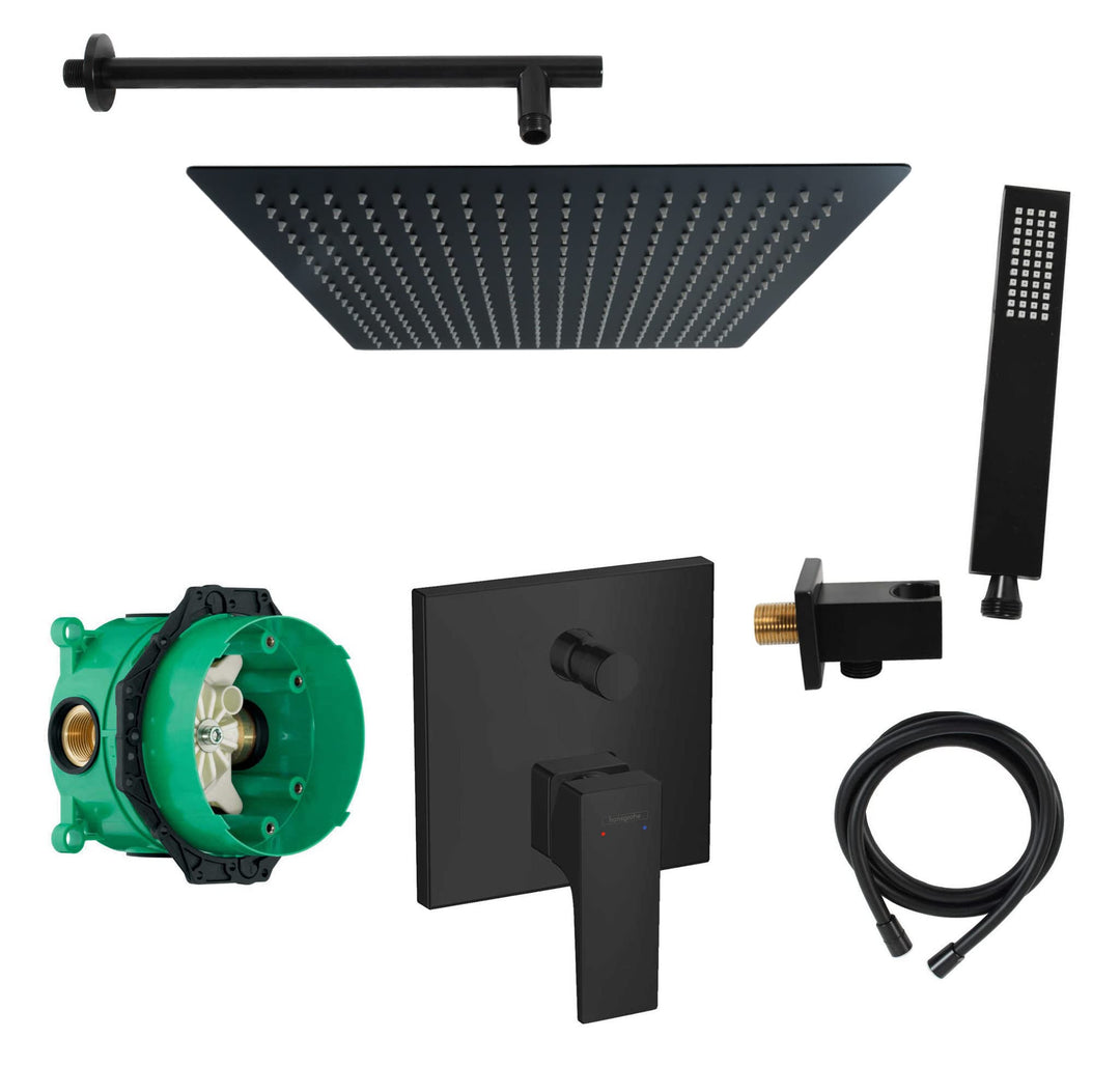 vanvilla Duschsystem mit Unterputz Duscharmatur von Hansgrohe Einhebelmischer und vanvilla Regendusc