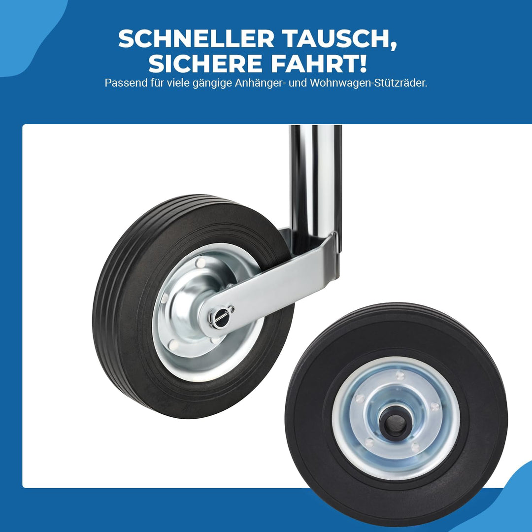 Ersatzrad 225x70mm Vollgummireifen auf Stahlfelge – passend für Automatik-Stützräder bis 400 kg – ro