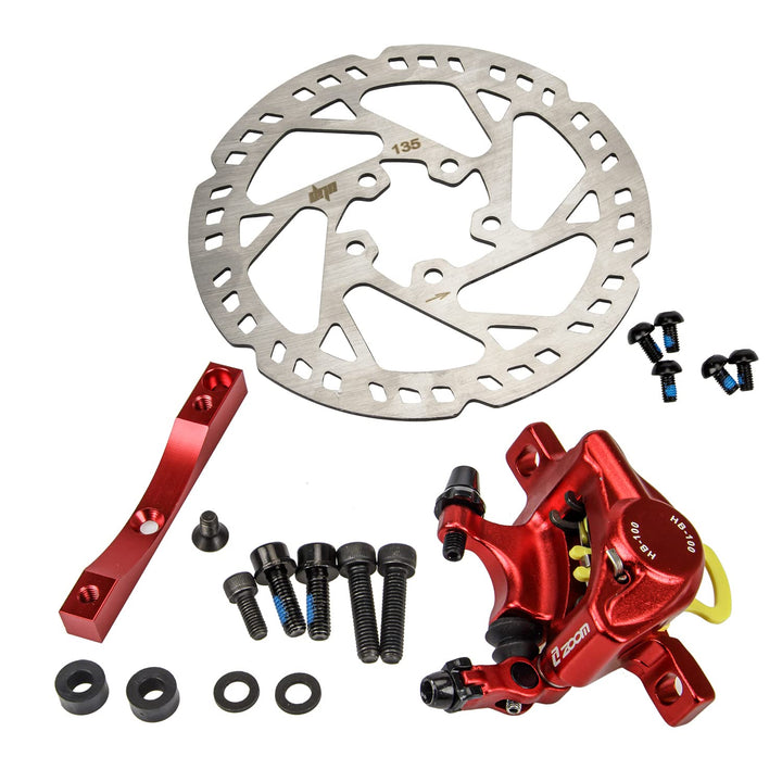 MotuTech Xtech Hydraulische Bremse für Xiaomi M365 Pro/Pro 2 Elektroroller Rot-Freinenrot + Scheibe