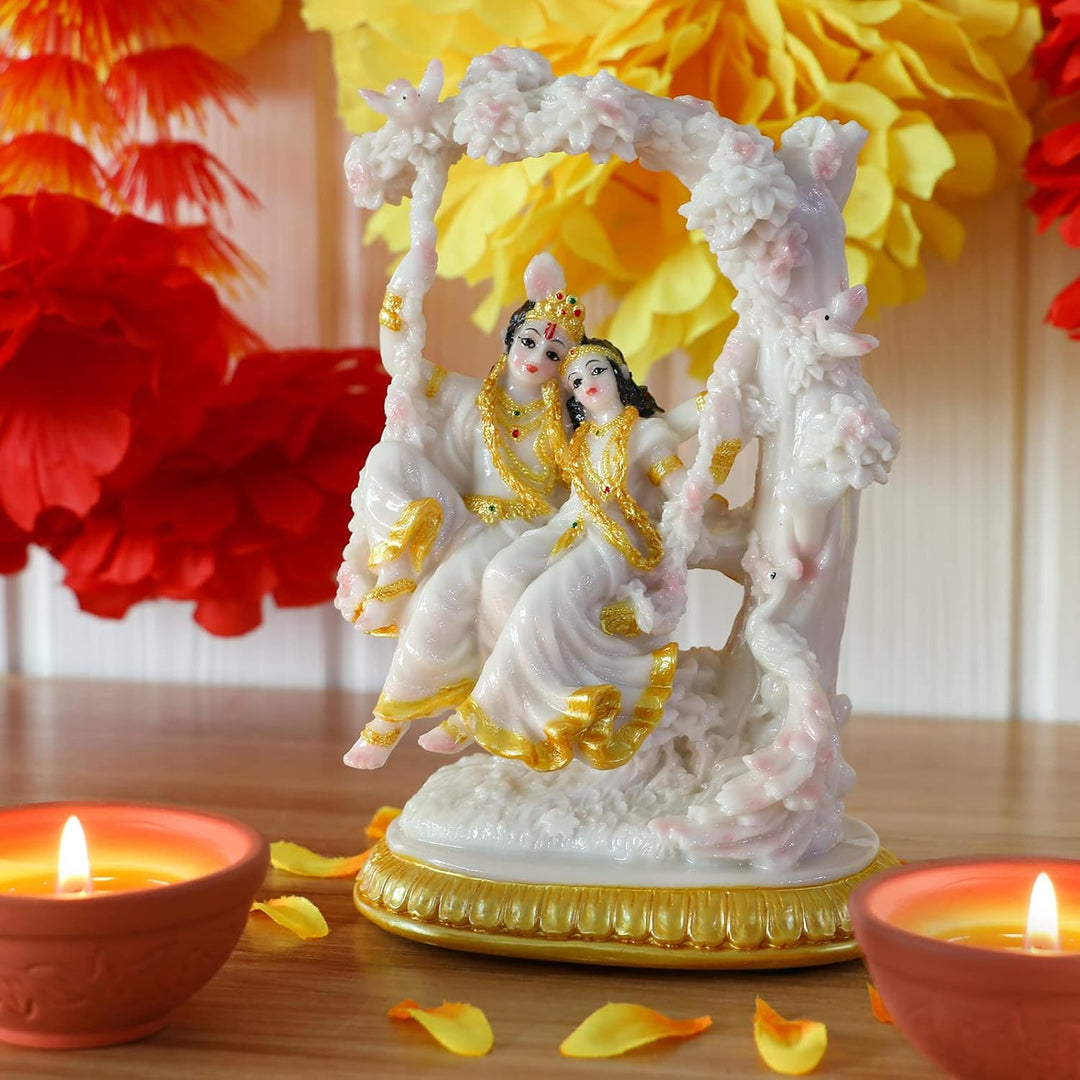 alikiki Indischer Gott Radha Krishna Statue - 17,0 cm H Indien Idol Radha Krishna Statue für indisch