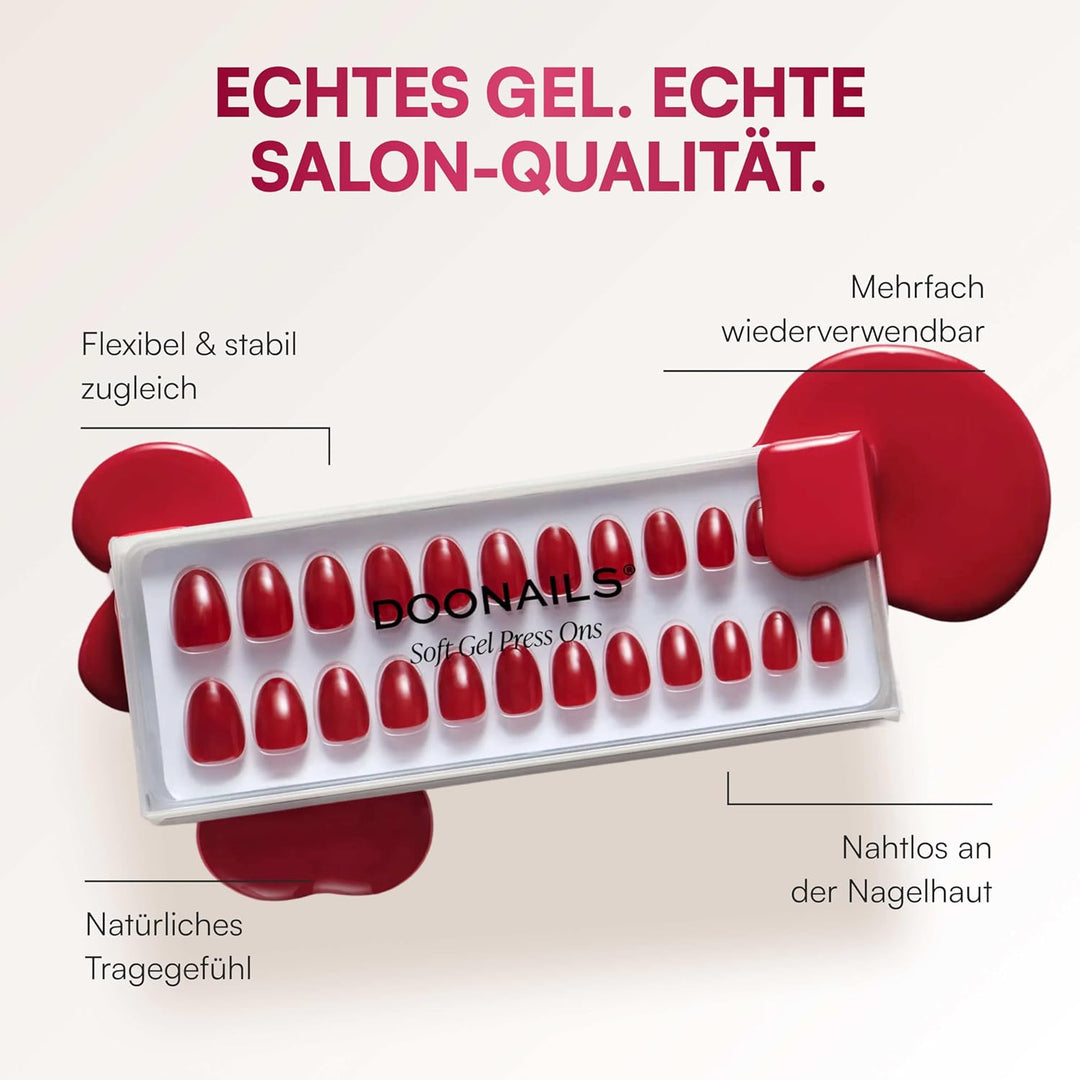 DOONAILS Soft Gel Press On Nails 30er Set Latte Short Square Form Beige Nägel zum Aufkleben Full Cov
