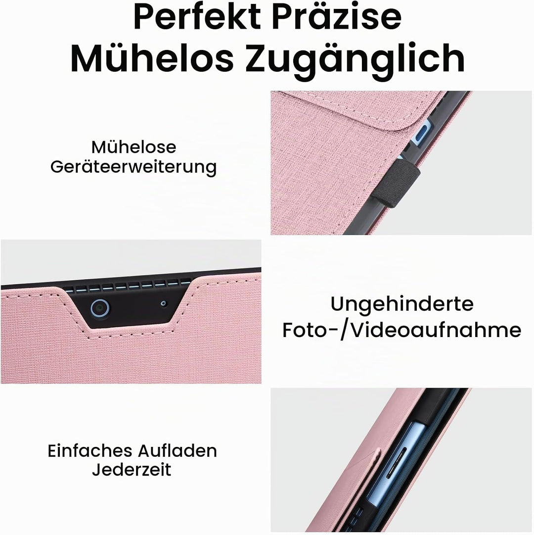 Omnpak Hülle für Surface Pro 9 Tablet, Business-Hülle mit Stifthalter, Einstellbarer Multi-Betrachtu