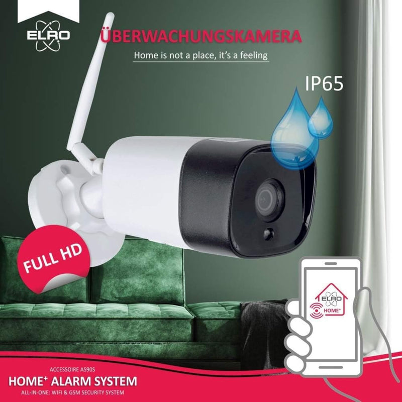 ELRO AS90CAB Full-HD-Aussenkamera für das Alarmsystem AS90S Home+, Zubehör Zubehör Aussenkamera, Zub