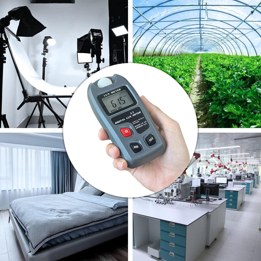 Digitales Beleuchtungsstärke-Belichtungsmessgerät mit LCD-Display, 0~200.000 Lux-Messbereich, Lux/FC