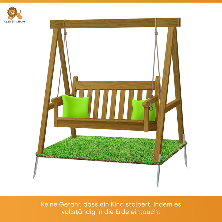 Clever Leon 4-Pack Erdanker für Schaukel | Anker Outdoor Schaukel | Bodenanker für Rosenbogen Spielh