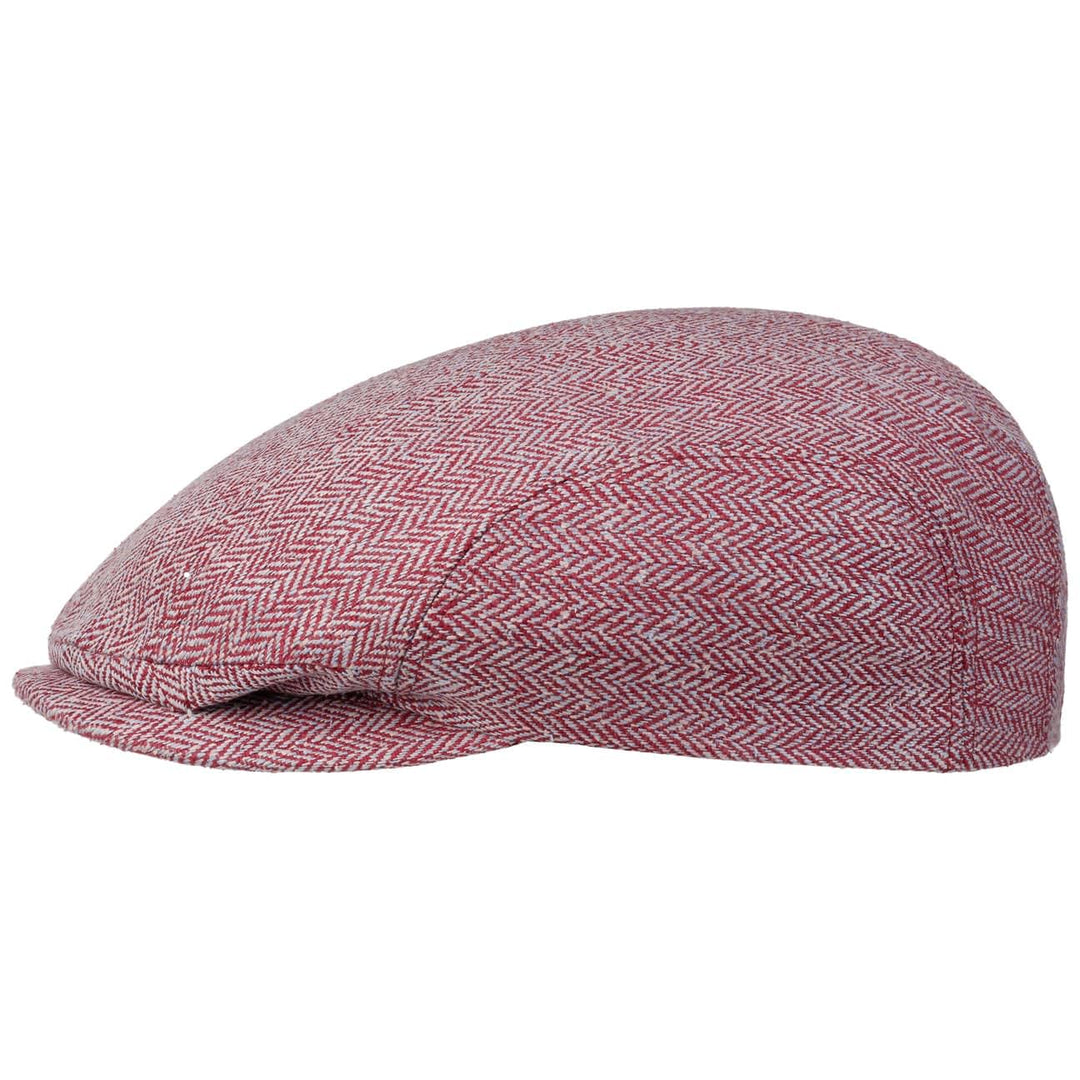 Stetson Herringbone Silk Driver Flatcap - Schirmmütze - Elegante Schiebermütze - Fischgrätmuster mit