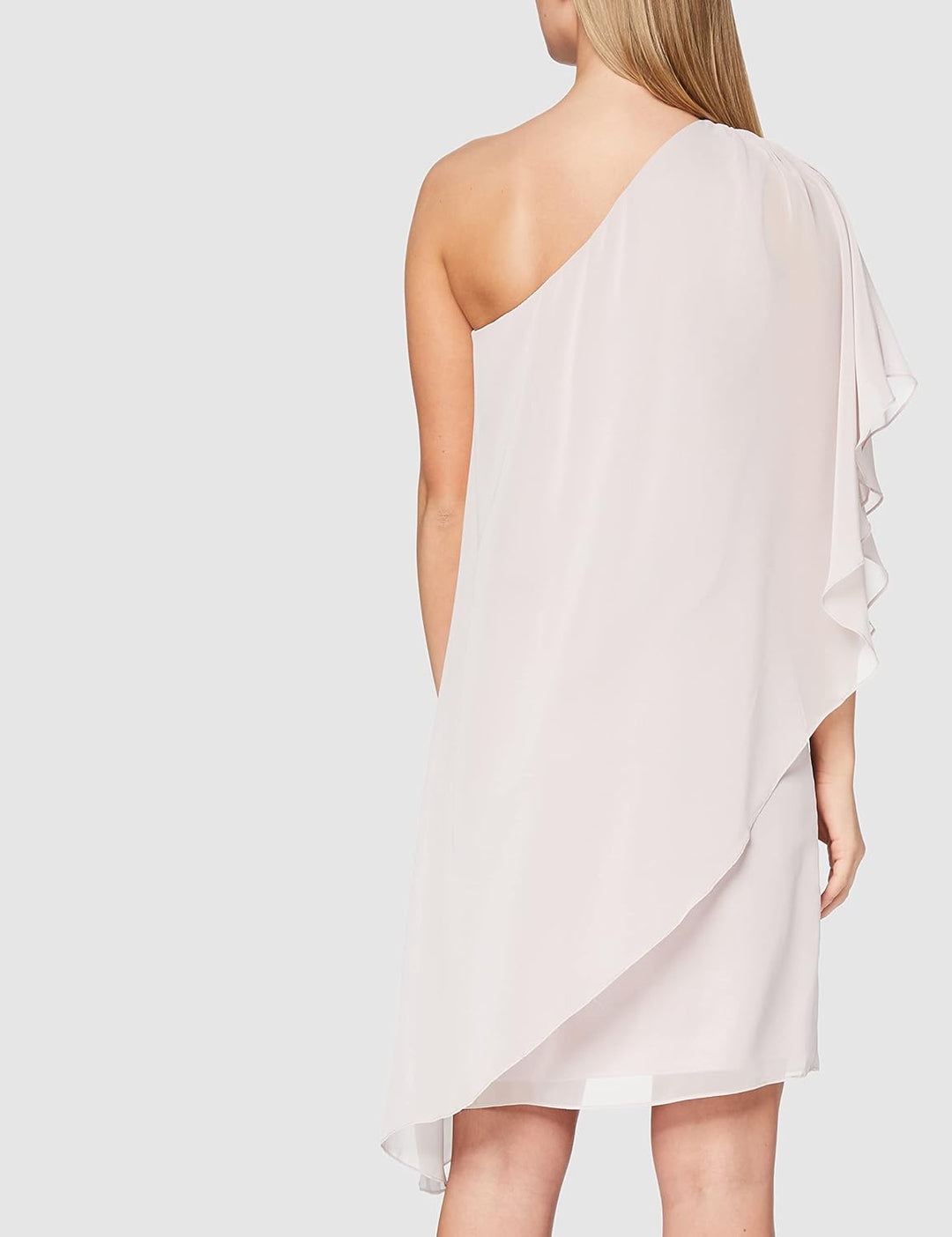 Damen Asymmetrisches Midi-Chiffonkleid XL Rosa, XL Rosa