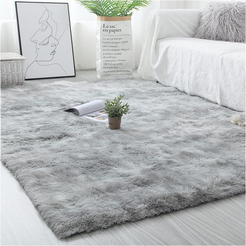 Ergocar Home Wohnzimmer Teppich, Soft Shaggy Moderner Area Rug, Nicht -Slip Schlafzimmer Teppiche, W