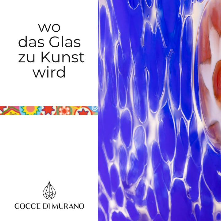 Gocce di Murano Set mit 6 Regenbogen-Gläsern, aus mundgeblasenem Muranoglas, 240 ml, handgefertigt,
