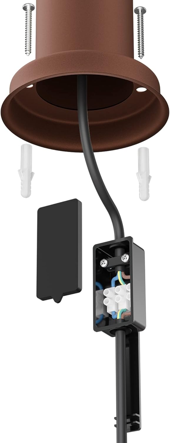 ledscom.de Garten-Steckdosen-Säule PORU mit Erdspiess und 2m Kabel für aussen, 2-Fach, Edelstahl, br