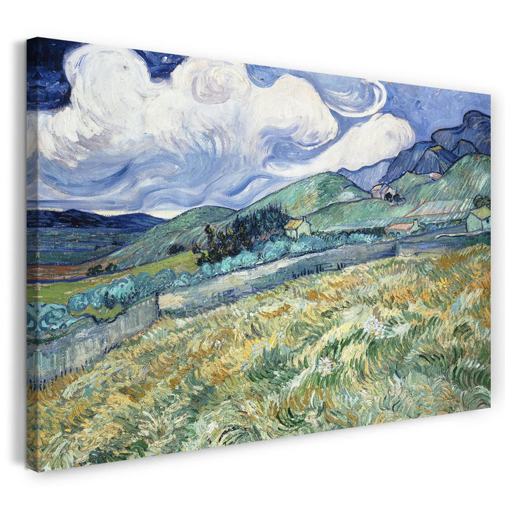 Leinwand (80x60cm): Vincent Van Gogh - Weizenfeld hinter Saint-Paul (1889) 80x60 cm, 80x60 cm