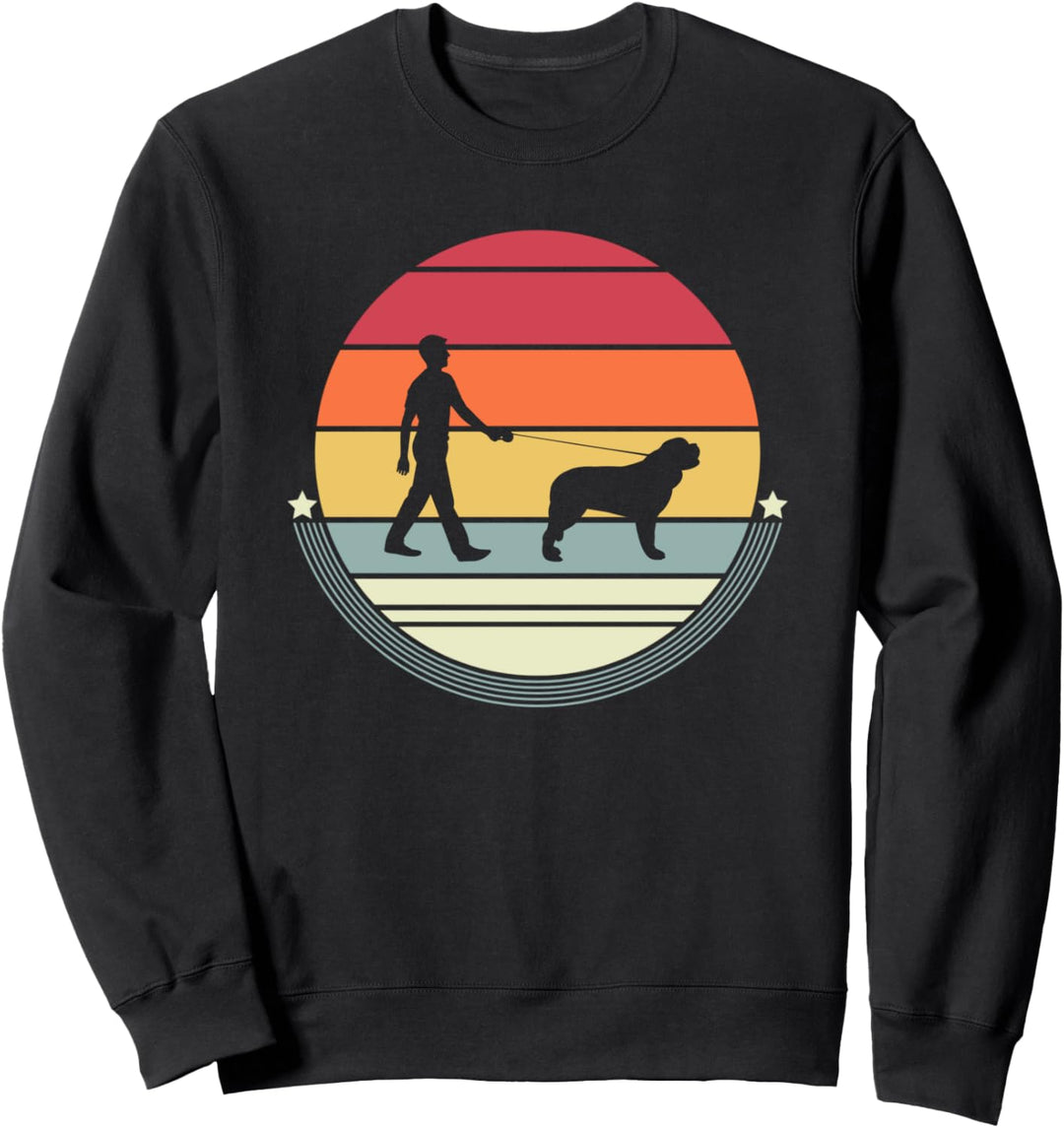 Bernhardiner Silhouette Hundebesitzer Mann Papa Herrchen Sweatshirt