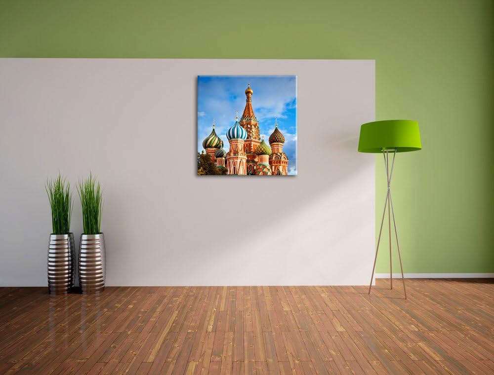 Pixxprint St. Basilius Kathedrale in Moskau, Format: 70x70 auf Leinwand, 70x70