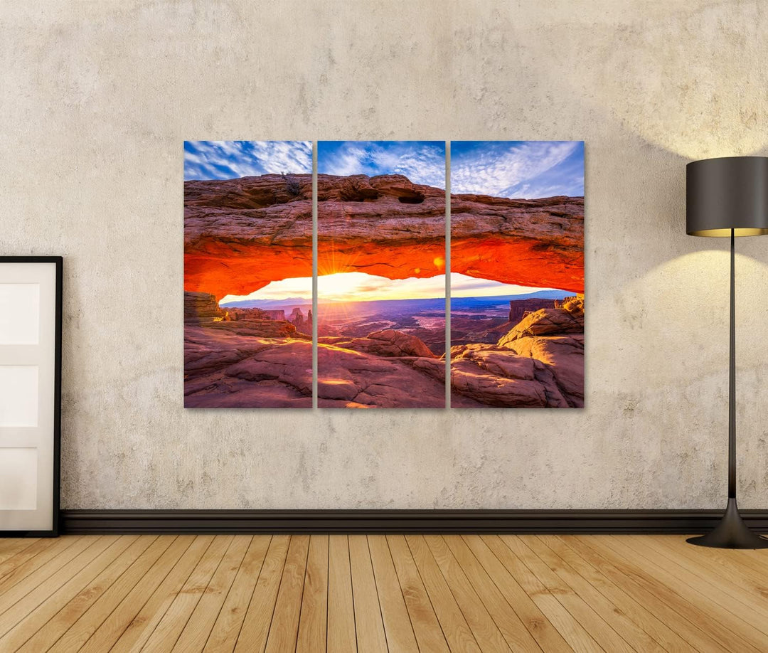 islandburner Bild auf Leinwand Sonnenaufgang Mesa Arch Im Canyonlands Nationalpark Usa Bilder Wandbi