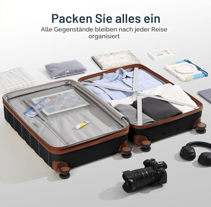 Kofferset Hartschale (3 Jahre VIP-Service) Leicht 100% PC Ultra-Langlebige Erweiterbar Trolley Handg