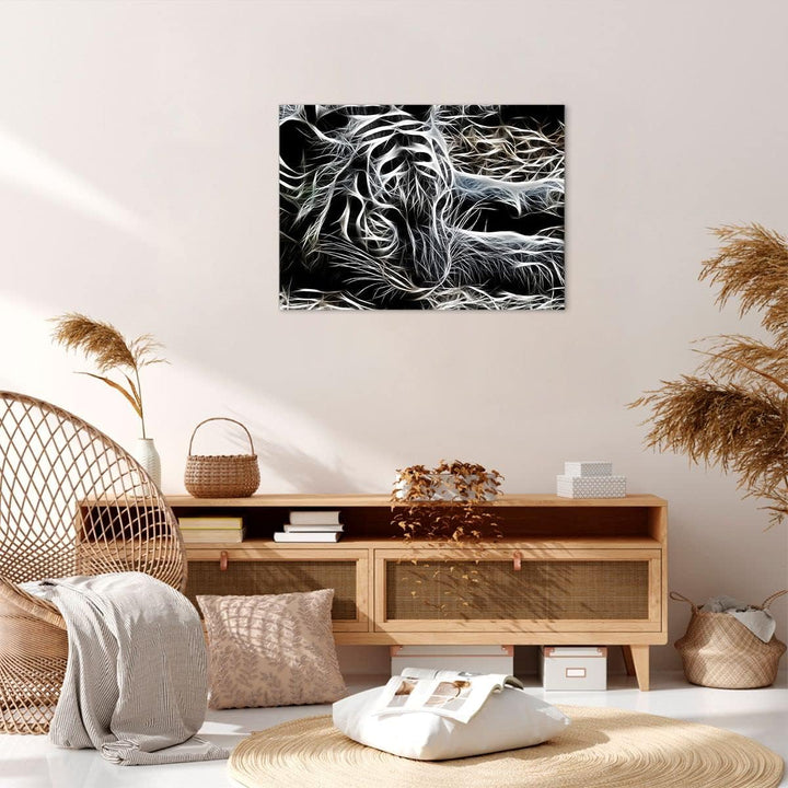 Bilder auf Leinwand Abstraktion modern Leinwandbild mit Rahmen 70x50cm Wandbilder Dekoration Wohnzim