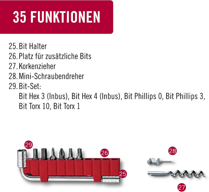 Victorinox Multifunktionswerkzeug Swiss Tool Spirit X Plus, 35 Funktionen, Swiss Made, Multitool mit