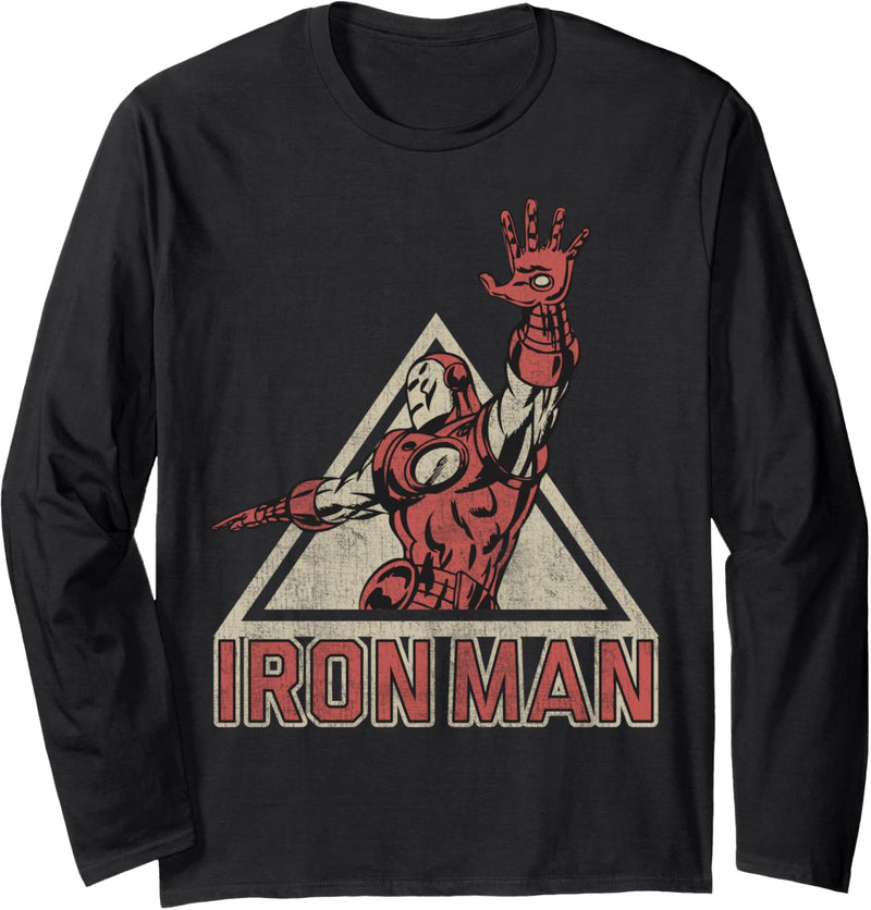 Marvel Iron Man Power Triangle Retro Vintage Langarmshirt