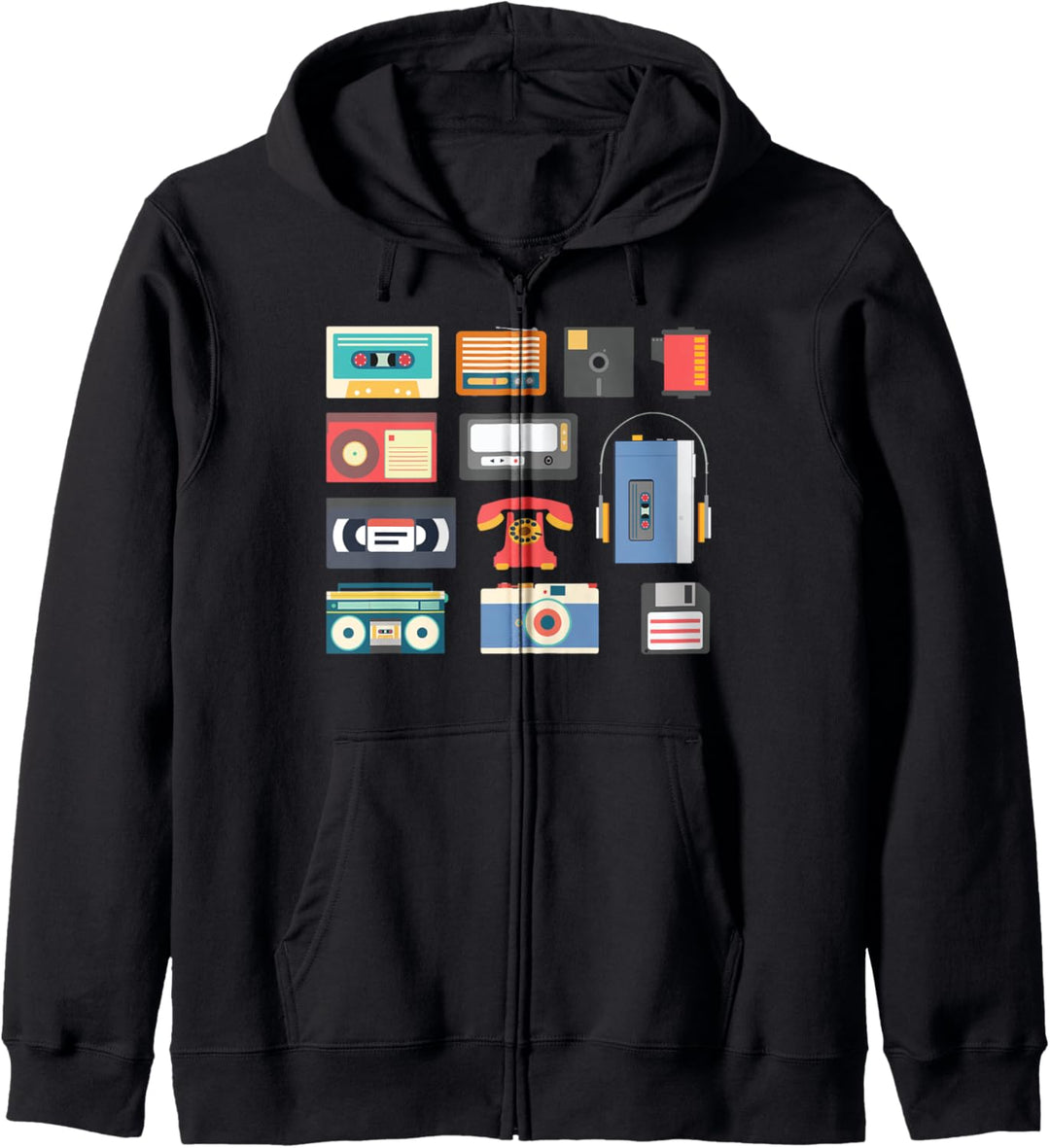 Retro-Technologie der 1990er Jahre Spiele-Gadget-Elektronik Kapuzenjacke