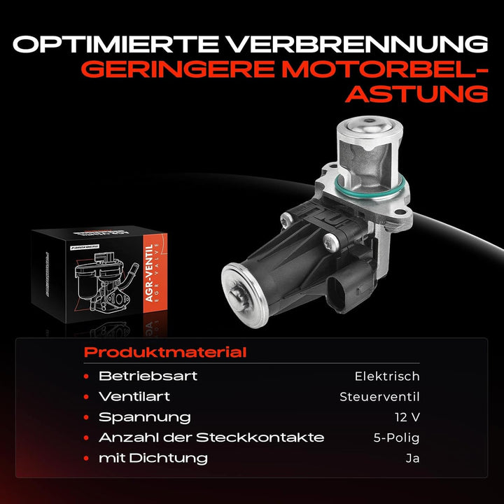 Frankberg AGR-Ventil Kompatibel mit Mito Doblo Panda Punto Musa Ypsilon Astra J Corsa D Meriva B 1.3