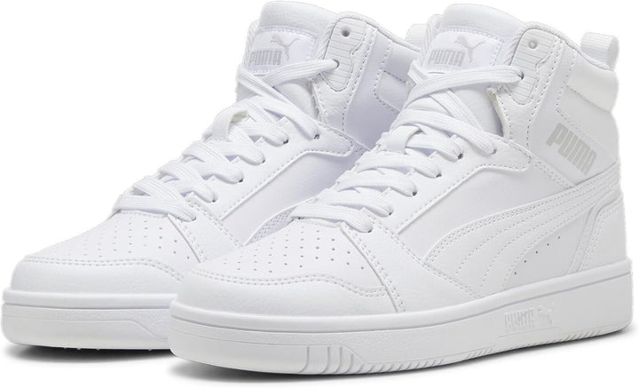 PUMA Unisex Kinder Rebound V6 Mid Jr Sneaker 38 EU White Cool Light Gray, 38 EU White Cool Light Gra
