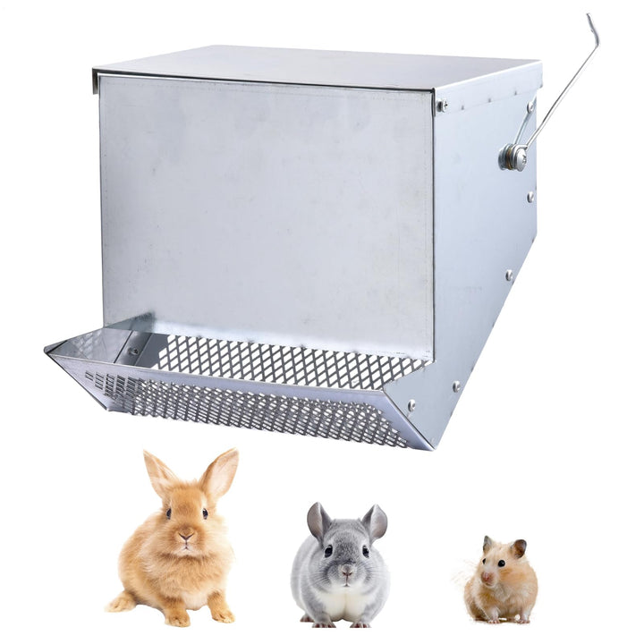 Automatischer Fressnapf - 19,6 X 15 X 13,8 cm Kaninchen Futterautomat Mit Deckel | Kaninchenkäfig Fu