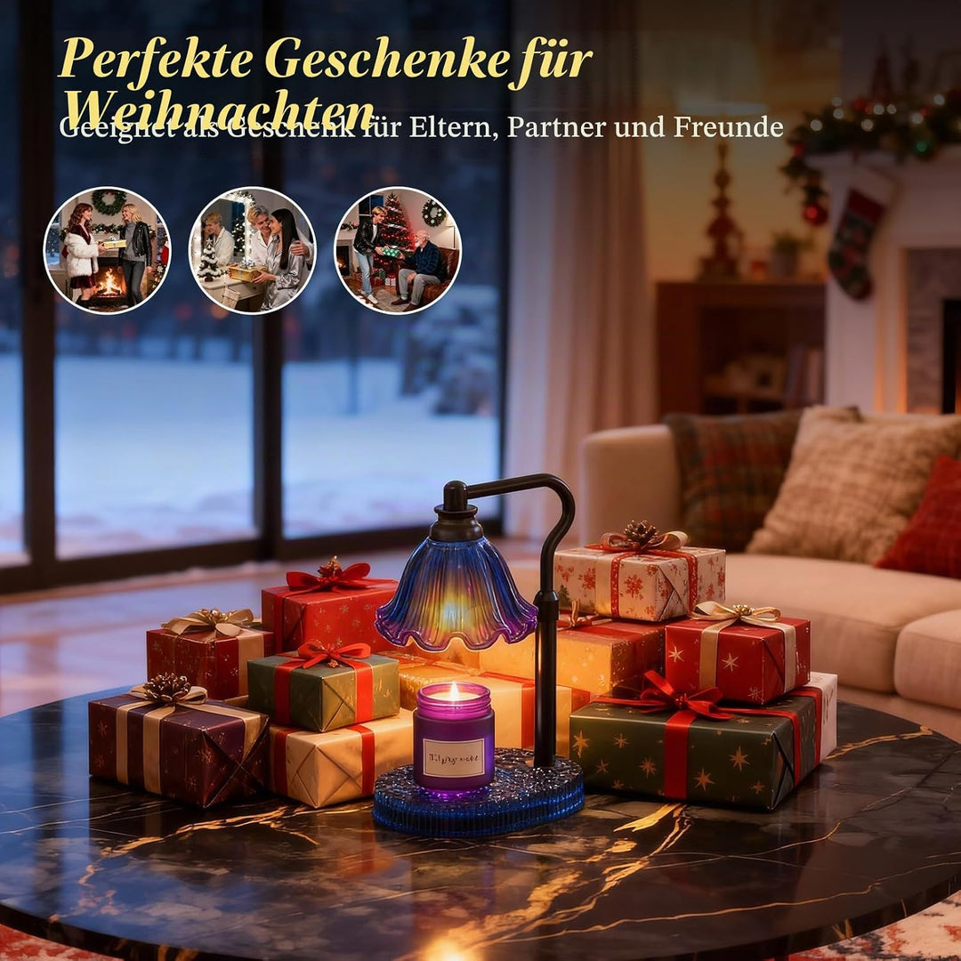 Kerzenwärmer Lampe mit Timer &amp; dimmbare 4-Stufen-Helligkeit - einstellbare Höhe, für neue Haus Schla