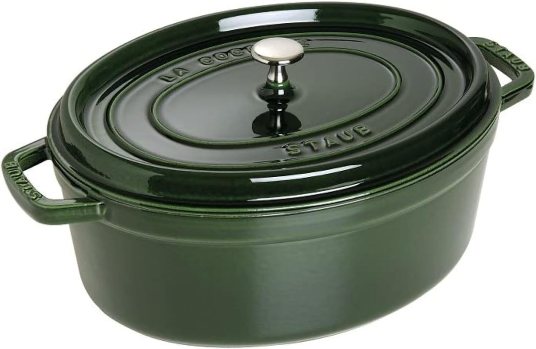 STAUB Gusseisen Bräter/Cocotte, Oval 31 cm, 5,5 L, Basilikum/Grün 31 cm