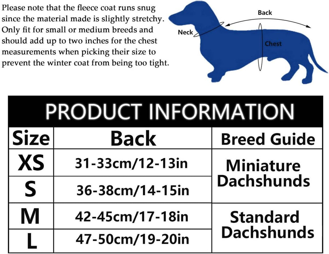 MOREZI Hundemantel Winter für Dackel - Wasserdichter Hunde Pullover mit Wolle Futter & Verstellbaren