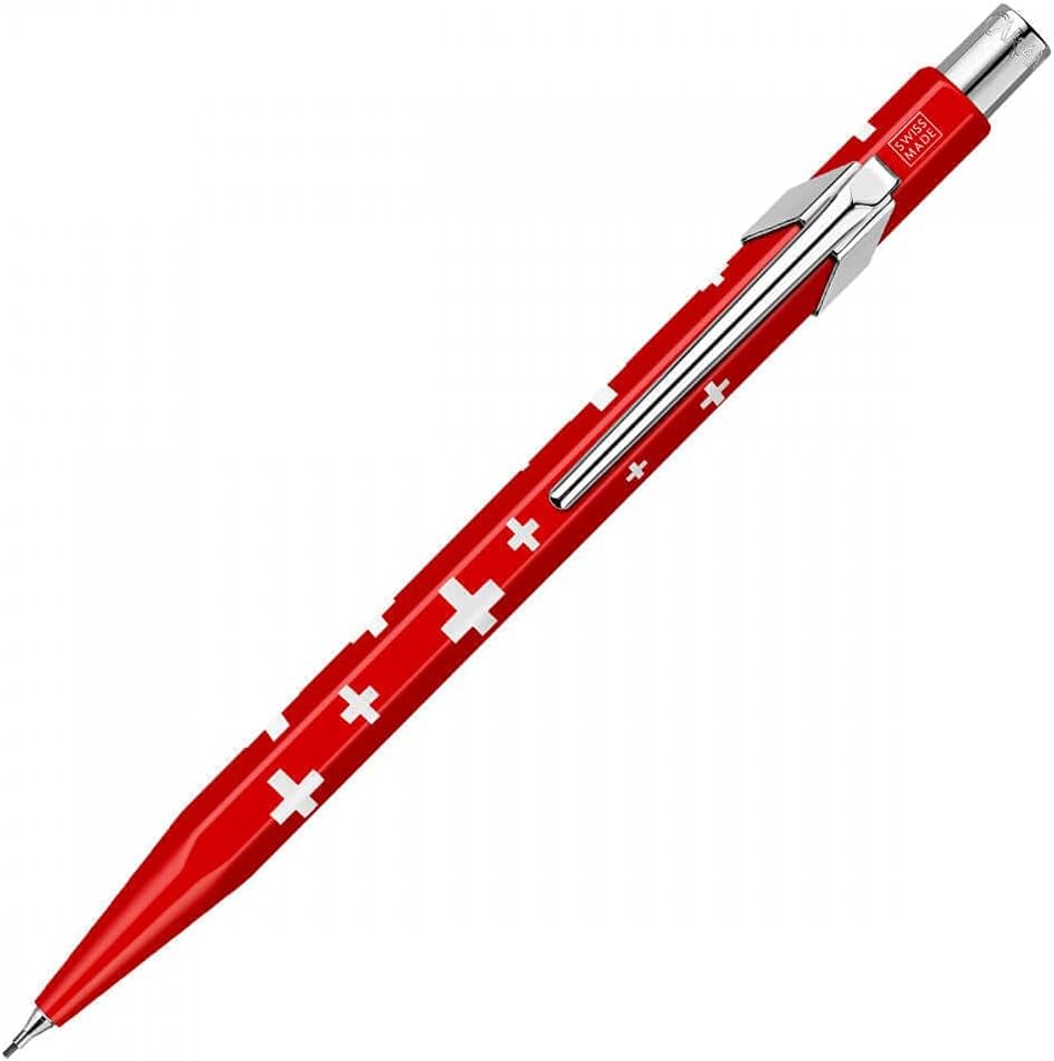 Caran d'Ache Metal-X Minenhalter Basic mit schweizer Flagge Metallgehäuse für 0,7 mm Bleistift-Minen