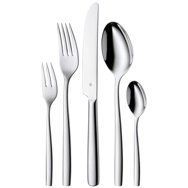 WMF Palma Edelstahl Besteck Set 6 Personen, Essbesteck Set 30 teilig, Monobloc-Messer, Cromargan Ede