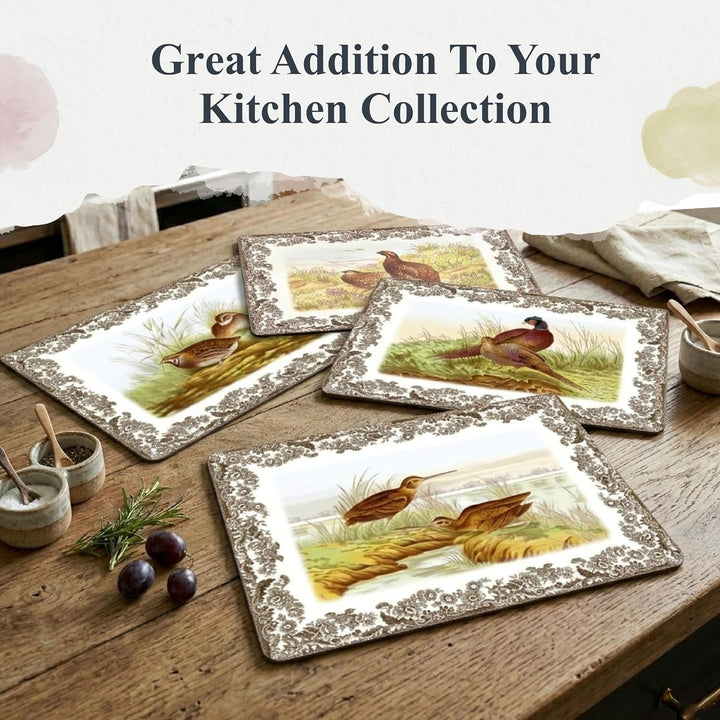 Pimpernel Spode Woodland Collection Tischsets | 4er-Set | hitzebeständige Matten | Kork-Rückseite |