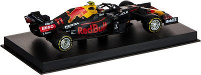 Bburago 1:43 F1 Aston Martin RED Bull Racing RB16B mit Helm Perez, farblich Sortiert, 18-38056-00000