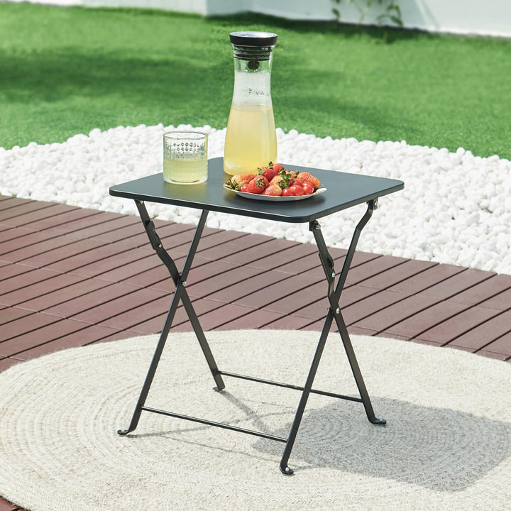 [en.casa] Campingtisch Vegårshei Klapptisch Gartentisch Stahl klappbar quadratisch Outdoor-Tisch fal