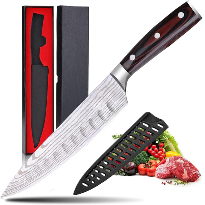 Astylway Kochmesser 20cm 8Cr18MoV Handgeschmiedetes profi Küchenmesser aus Deutschem Hochwertigem Ca