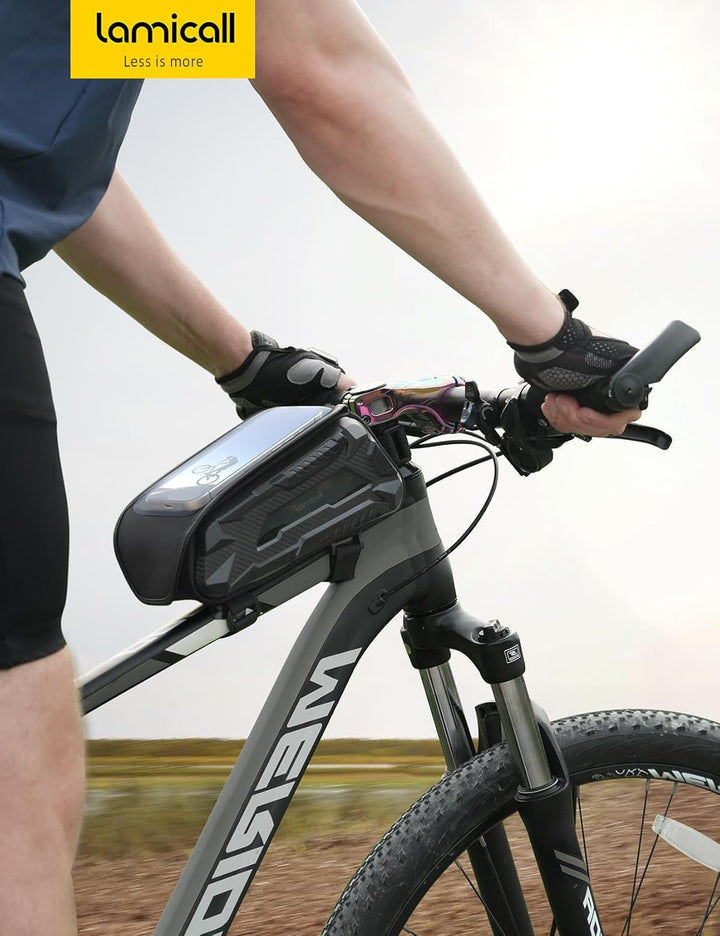 Lamicall Fahrradtasche Rahmen, Rahmentasche Fahrrad - [Einhändig Öffnen & Schliessen] 1,6L Wasserdic