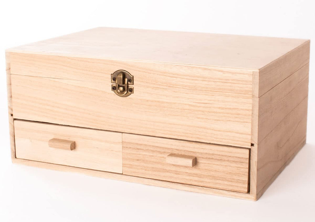 INNSPIRO Balsa Holz Nähkasten mit Schubladen 37 x 21,5 x 14 cm, 244