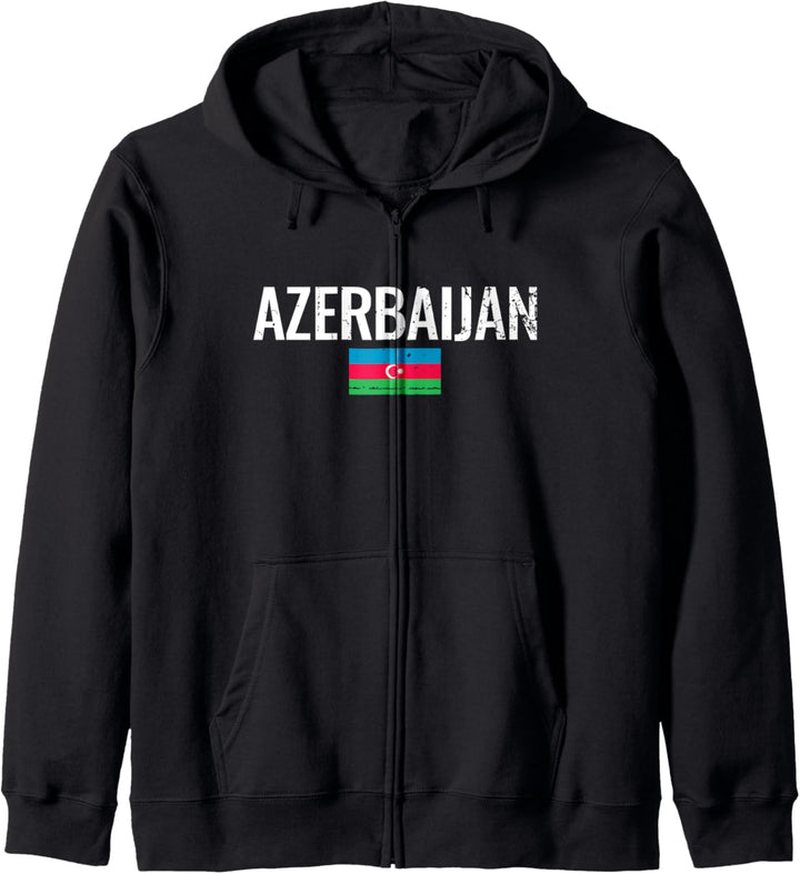 Aserbaidschan Azerbaijan Flagge Aserbaidschaner Kapuzenjacke