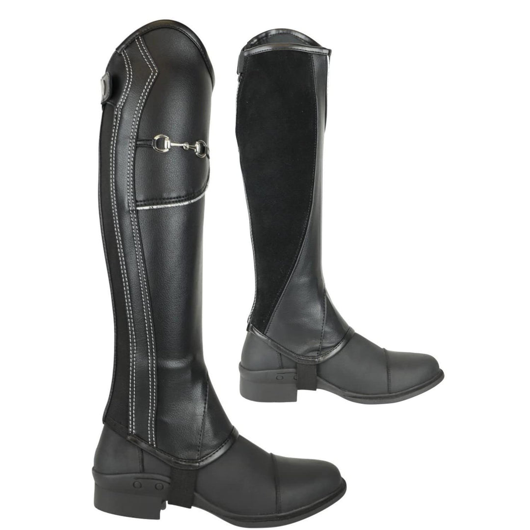 AK Equestrian Chaps zum Reitchaps mit Gebisskette und Lederschutz im Inneren AKRS-1864 XS Schwarzes/